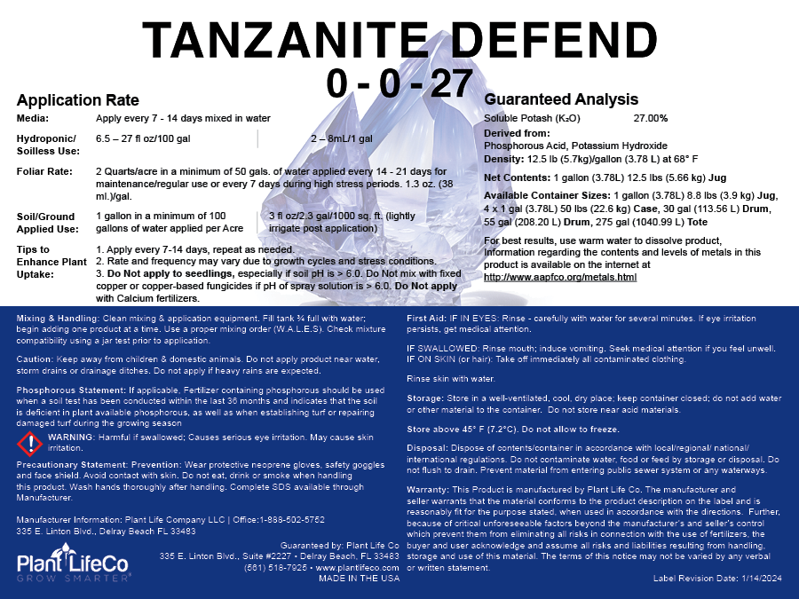 Tanzanite Defend 0-0-27