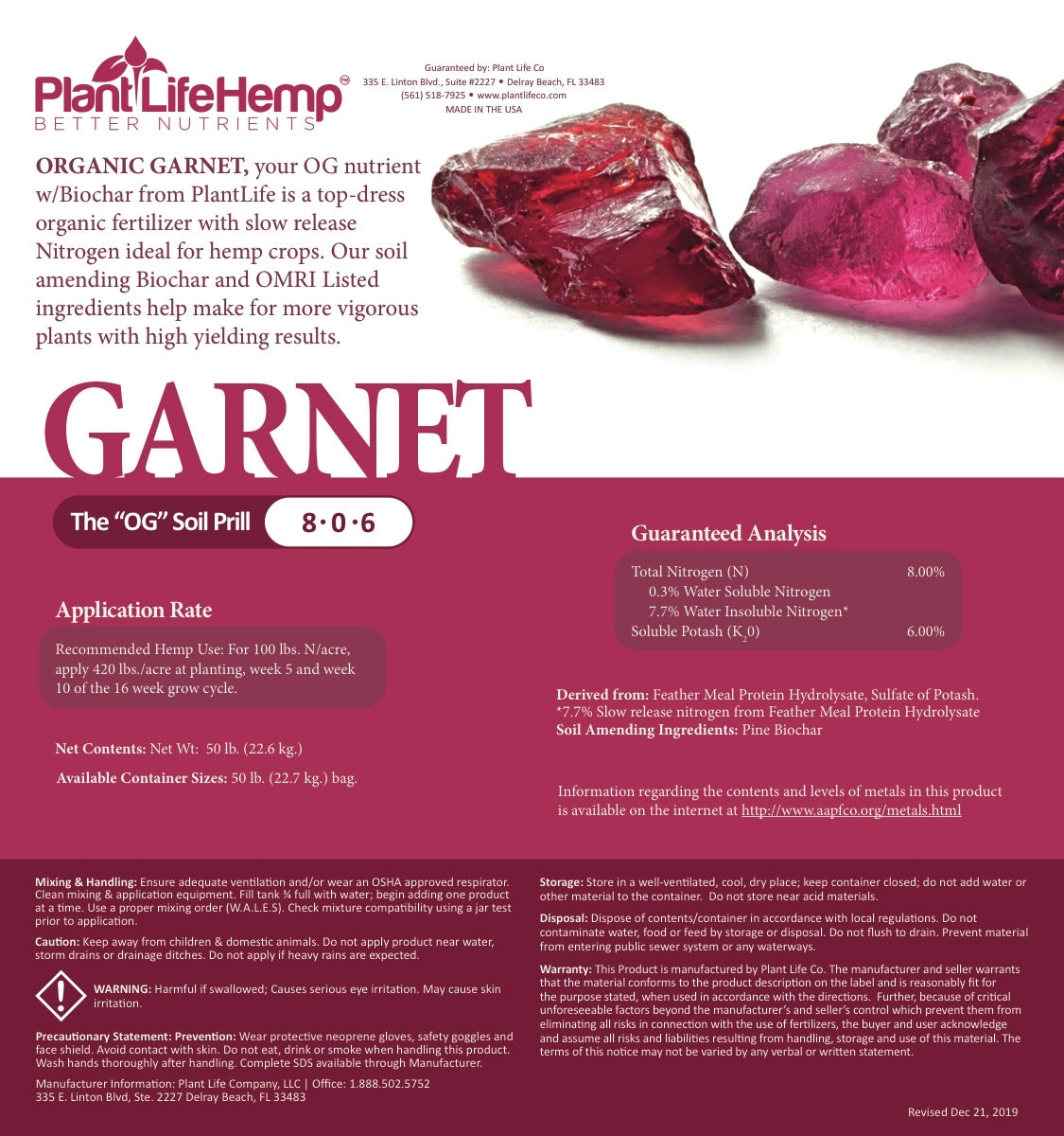 Garnet Organic 8-0-6